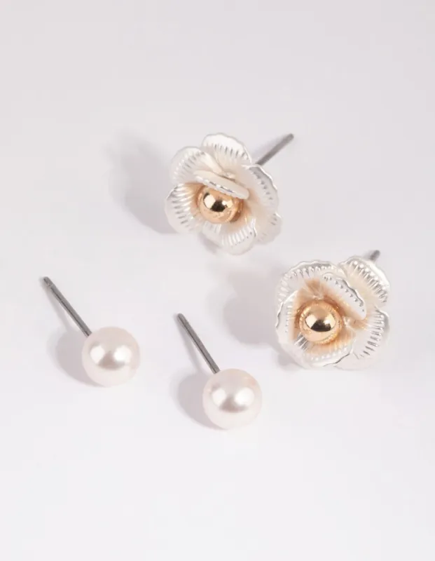 Mixed Rose Earring Set sold by lovisa