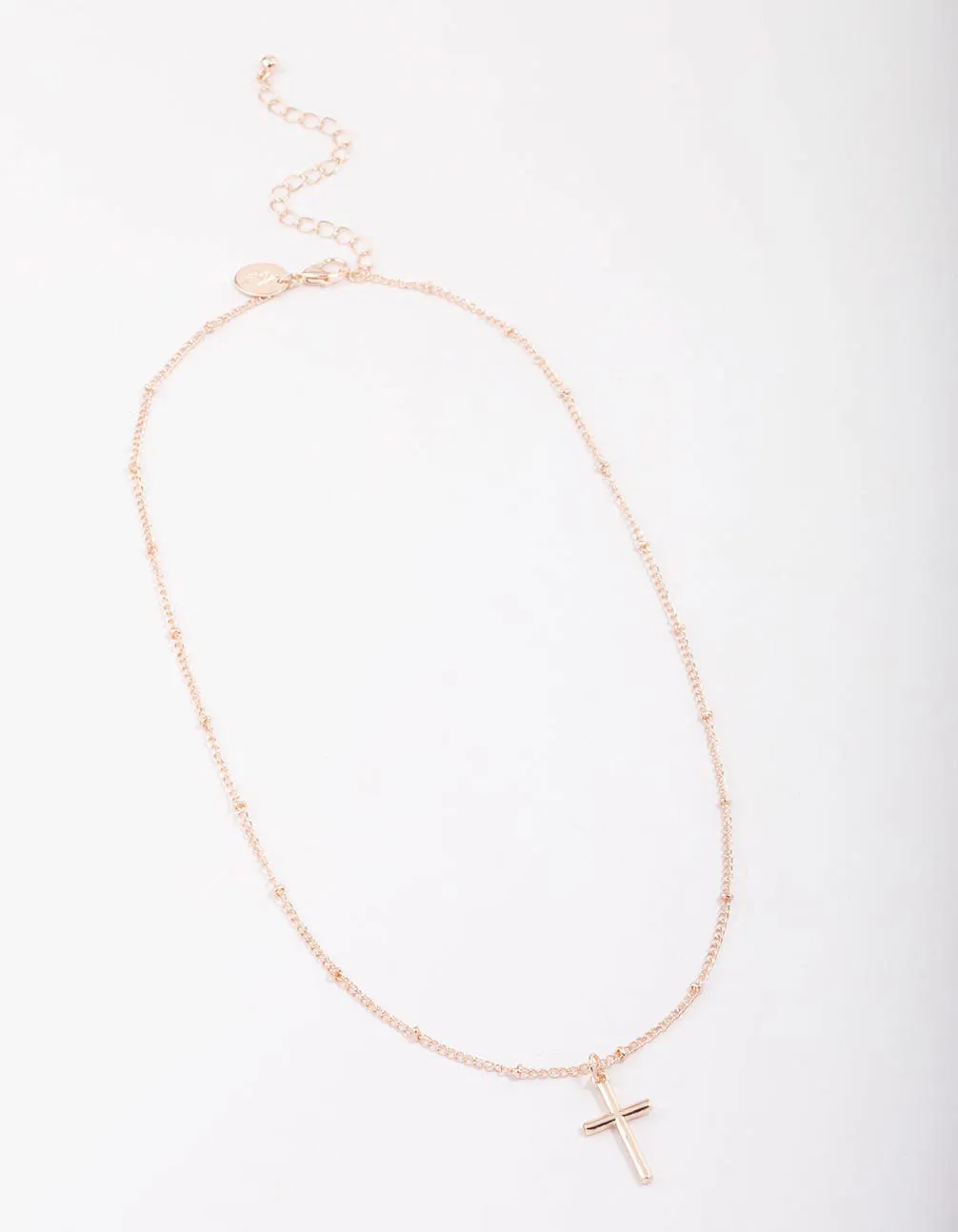 Rose Gold Classic Cross Ball Chain Necklace sold by lovisa product image thumbnail 2