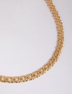 Gold Plated Flat Curb Chain Necklace sold by lovisa