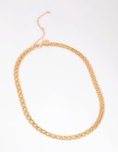 Gold Plated Flat Curb Chain Necklace sold by lovisa