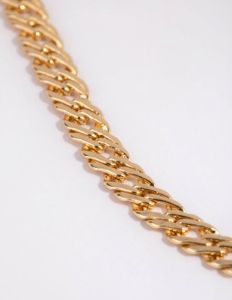 Gold Plated Flat Curb Chain Necklace sold by lovisa
