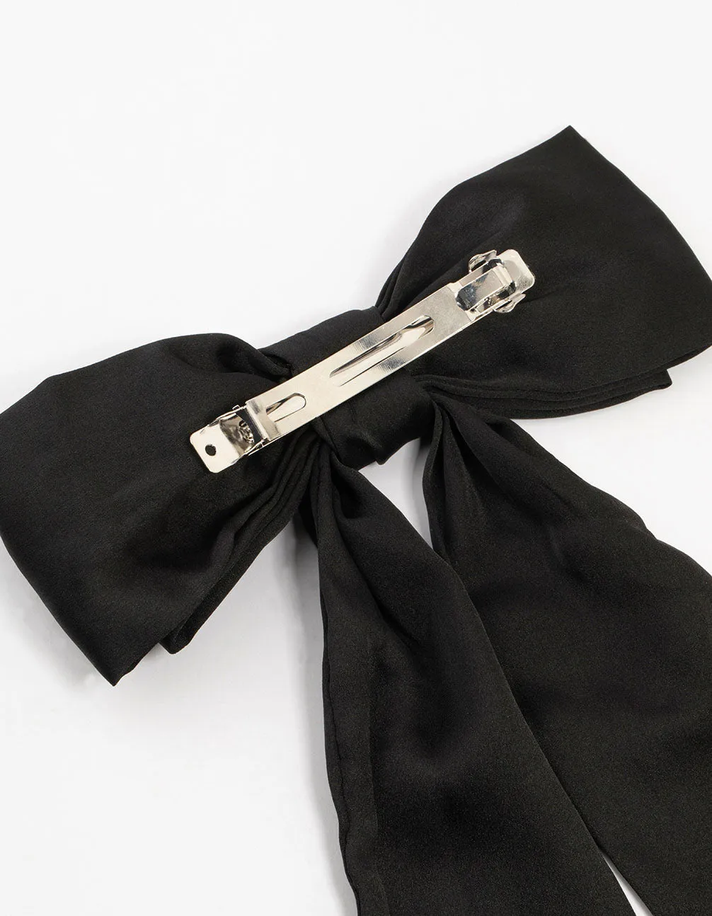 Black Relaxed Fabric Extra Long Bow Clip sold by lovisa product image thumbnail 3