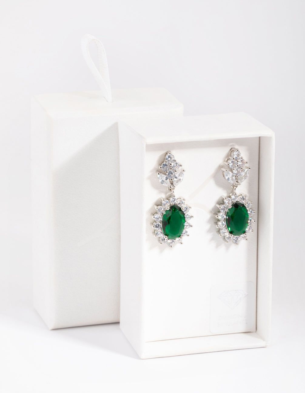 Emerald Diamond Simulant Oval Drop Earrings sold by lovisa product image thumbnail 3