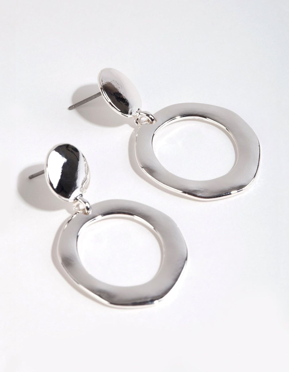 Silver Wave Open Circle Drop Earrings sold by lovisa