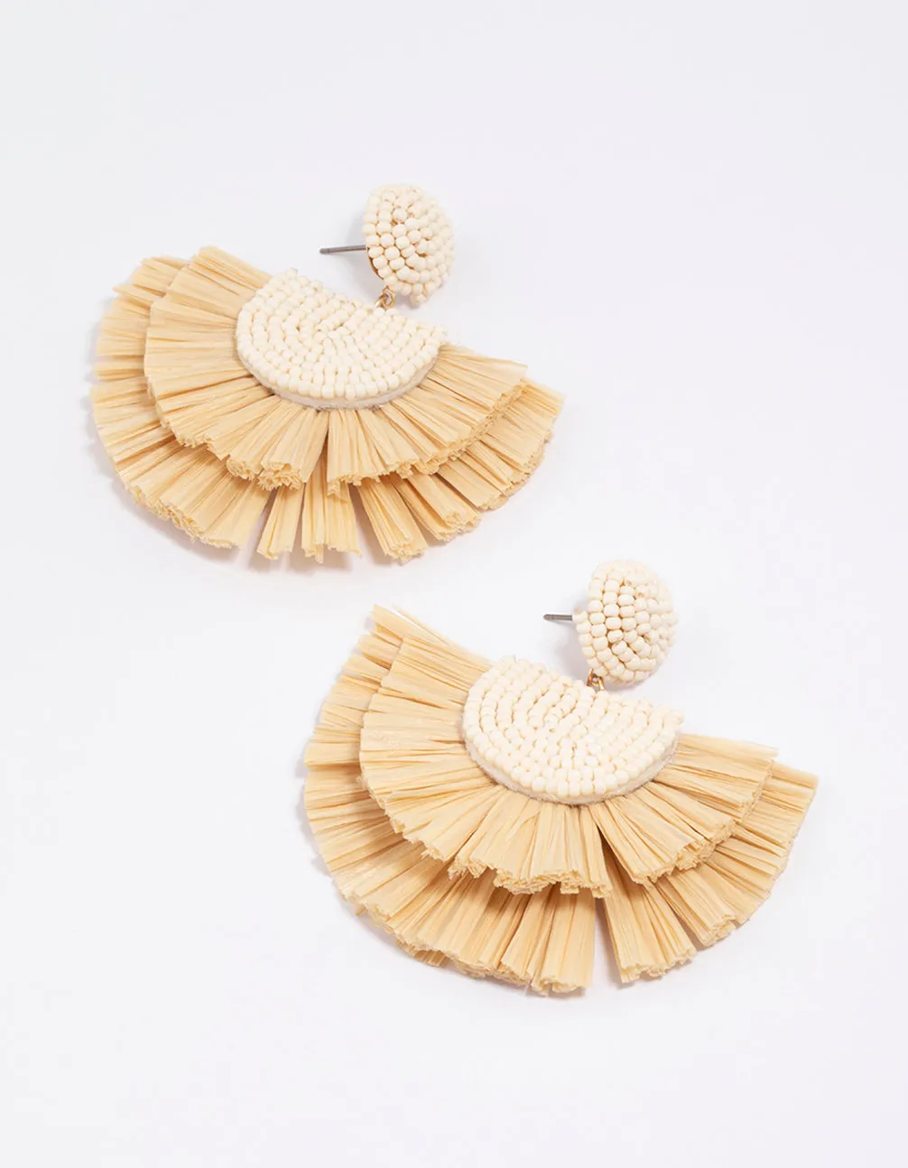 Gold Raffia Fanned Drop Earrings sold by lovisa