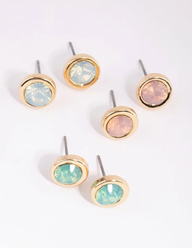Gold Gem Earring Pack sold by lovisa