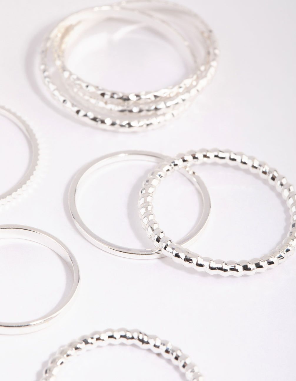 Silver Mixed Texture Ring Pack sold by lovisa product image thumbnail 2