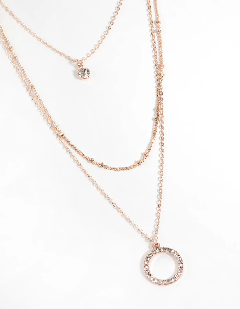 Rose Gold Diamante Necklace sold by lovisa