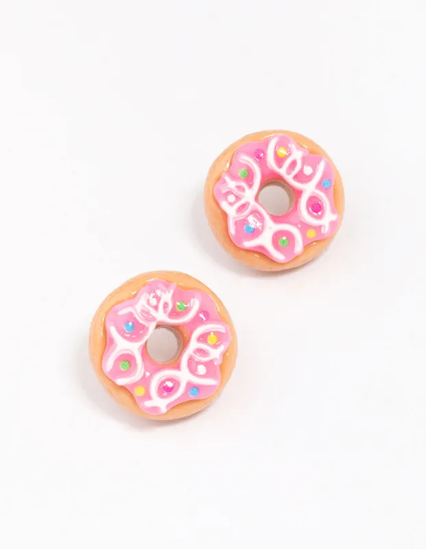 Pink Doughnut Stud Earrings sold by lovisa