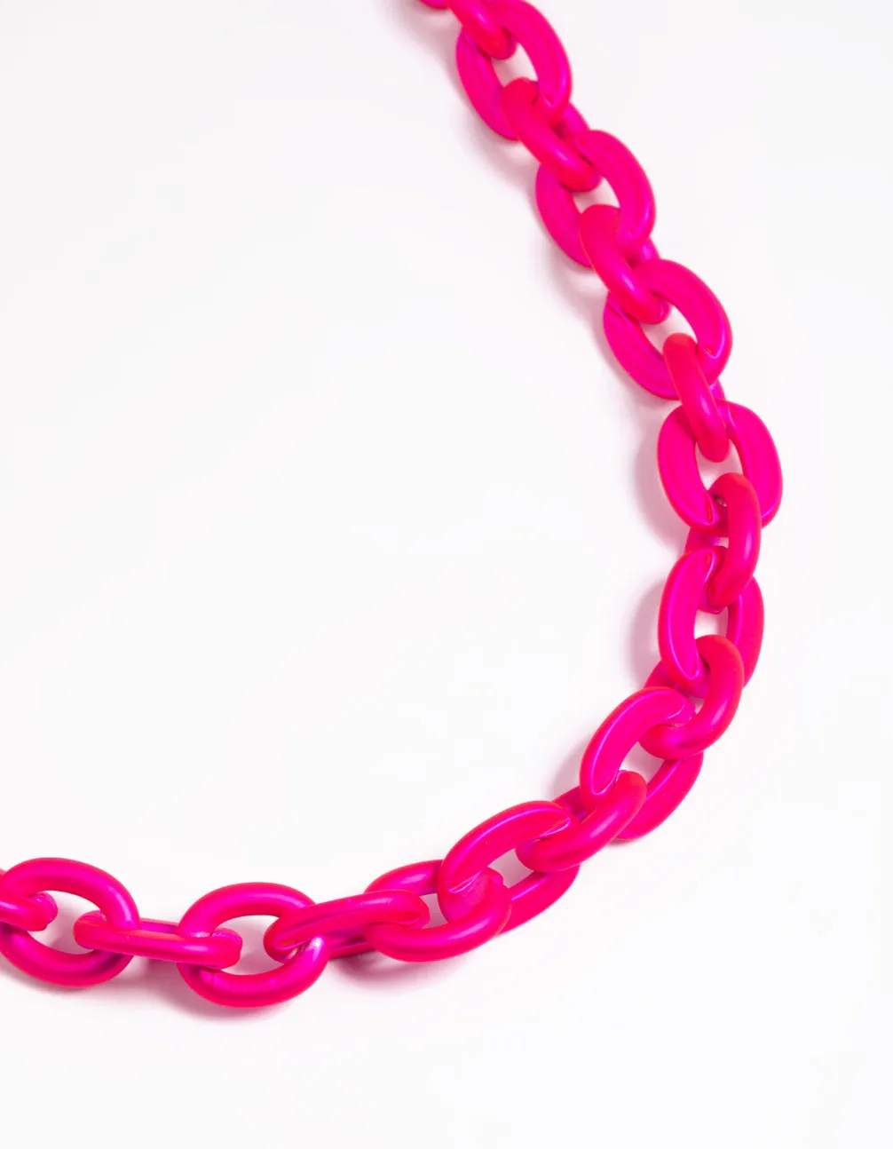 Matte Pink Chain Necklace sold by lovisa