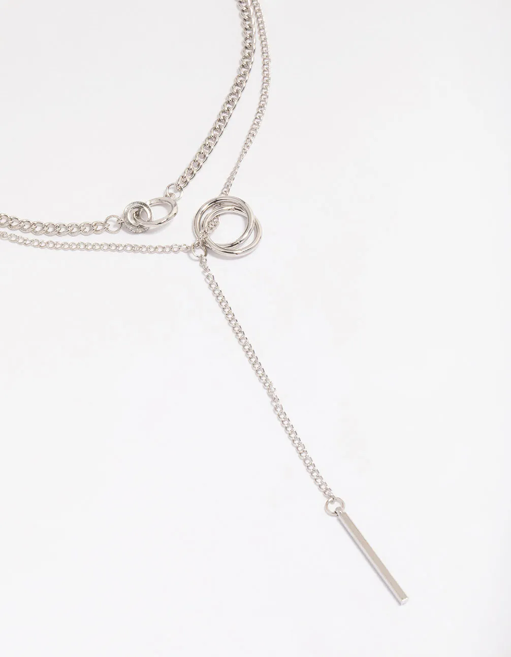 Rhodium Layered Circle Necklace sold by lovisa