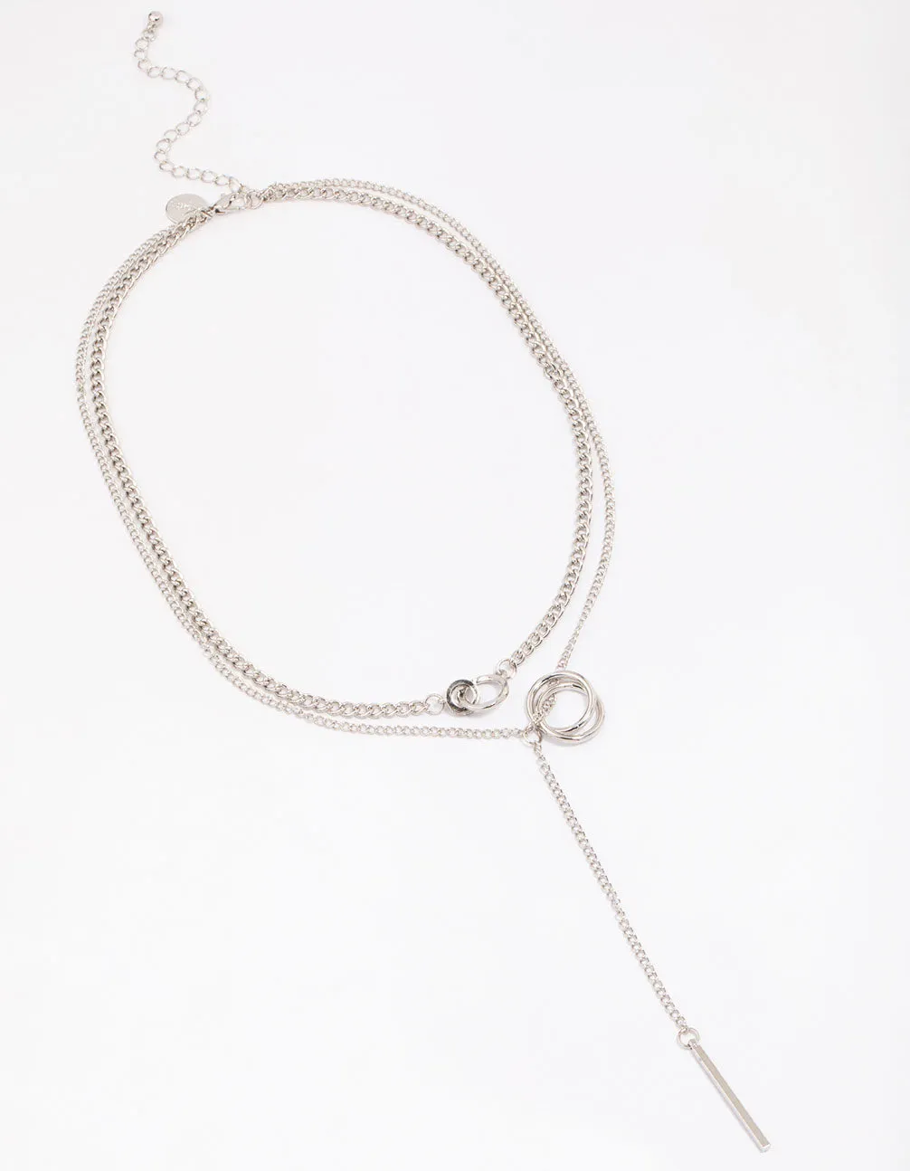Rhodium Layered Circle Necklace sold by lovisa product image thumbnail 2