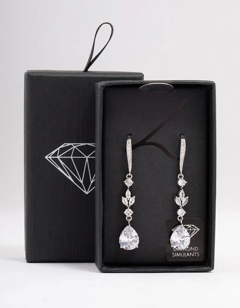 Silver Cubic Zirconia French Hook Pear Drop Earrings sold by lovisa product image thumbnail 3