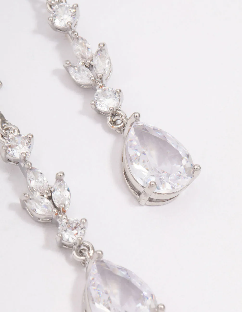 Silver Cubic Zirconia French Hook Pear Drop Earrings sold by lovisa product image thumbnail 2