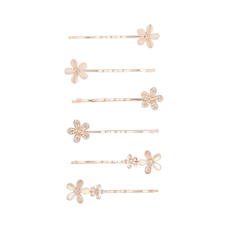 Rose Gold Cat Eye Flower Clip Set sold by lovisa