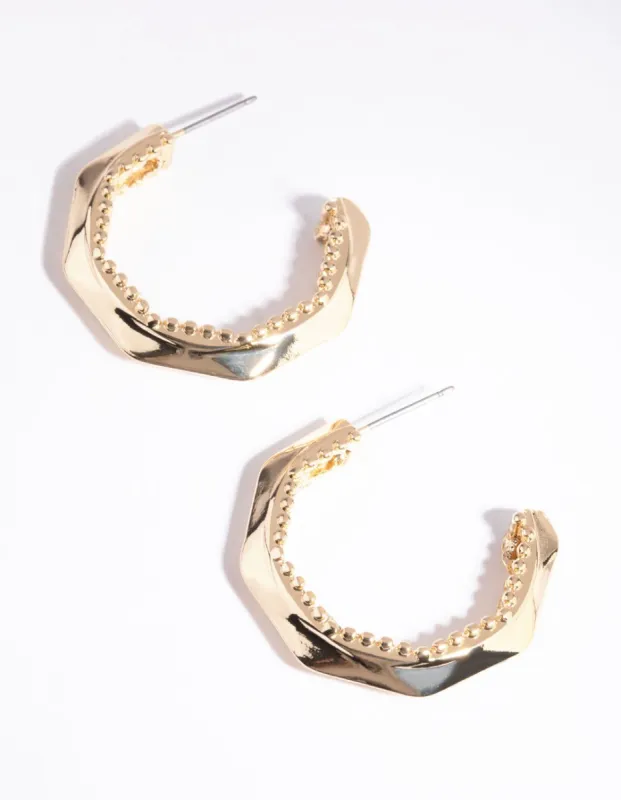 Gold Octagon Hoop Earrings sold by lovisa