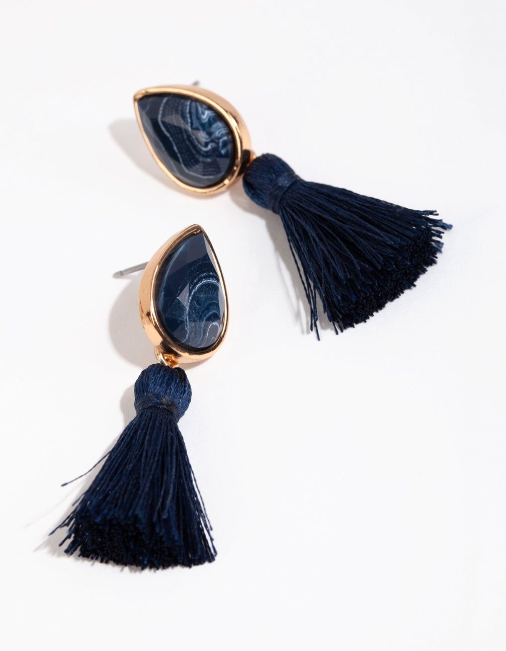Gold Swirl Beaded Tassel Drop Earrings sold by lovisa