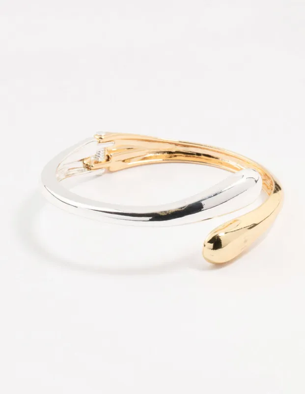 Mixed Metals Wrap Around Cuff Bracelet sold by lovisa
