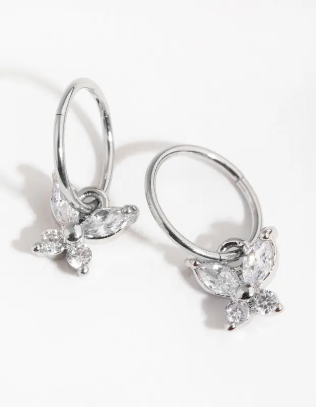 Surgical Steel Butterfly Charm Sleeper Earrings sold by lovisa