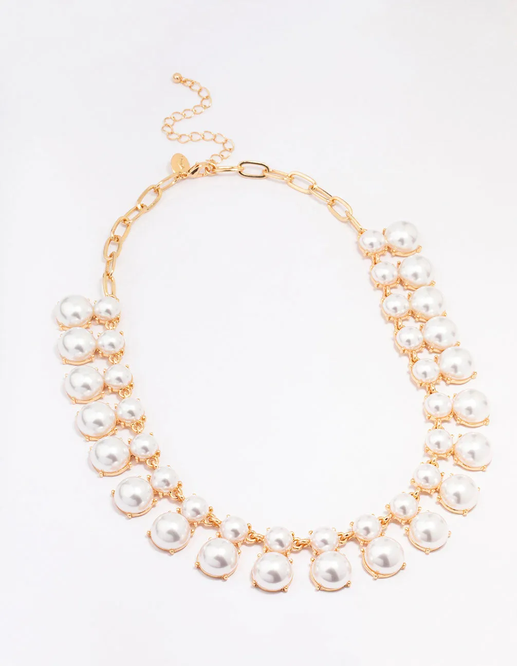 Gold Pearl Duo Row Statement Necklace sold by lovisa product image thumbnail 2