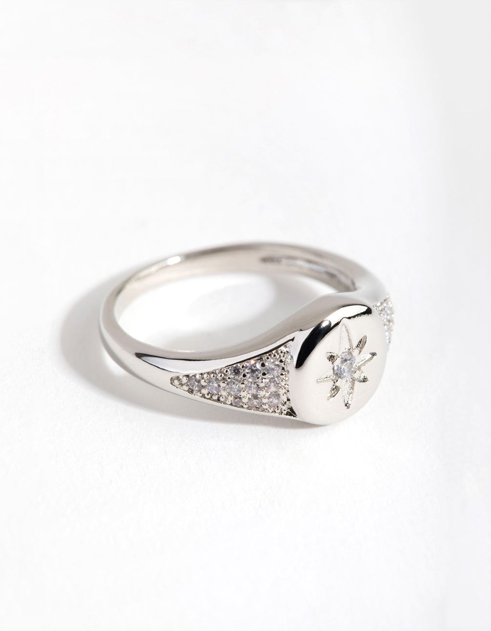Rhodium Heart Cubic Zirconia Ring sold by lovisa