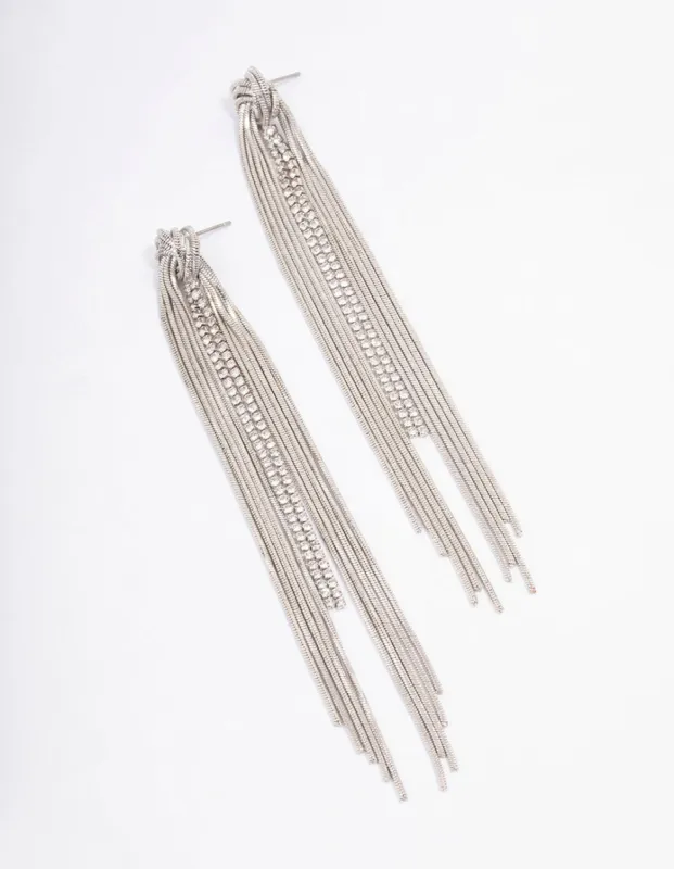 Silver Swirl Cup Chain Drop Earrings sold by lovisa