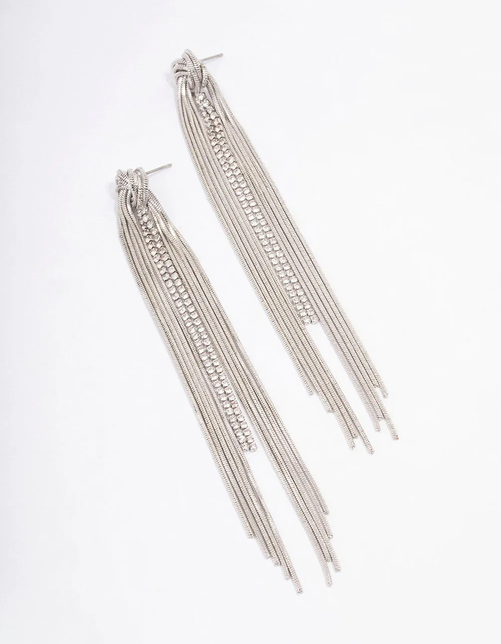 Silver Swirl Cup Chain Drop Earrings sold by lovisa