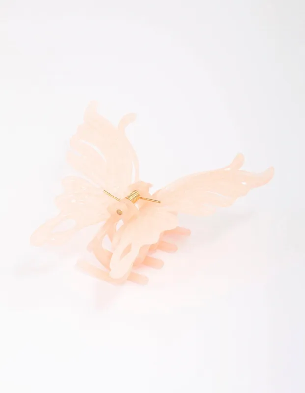 Pink Molten Butterfly Hair Claw Clip sold by lovisa