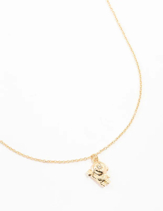 Gold Diamante Astronaut Necklace sold by lovisa