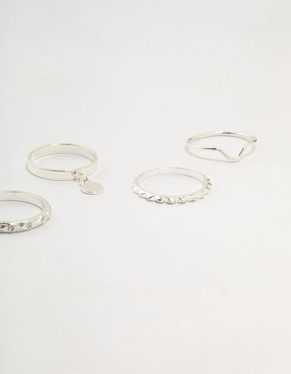 Silver Swirl Mixed Stacking Rings sold by lovisa product image thumbnail 3