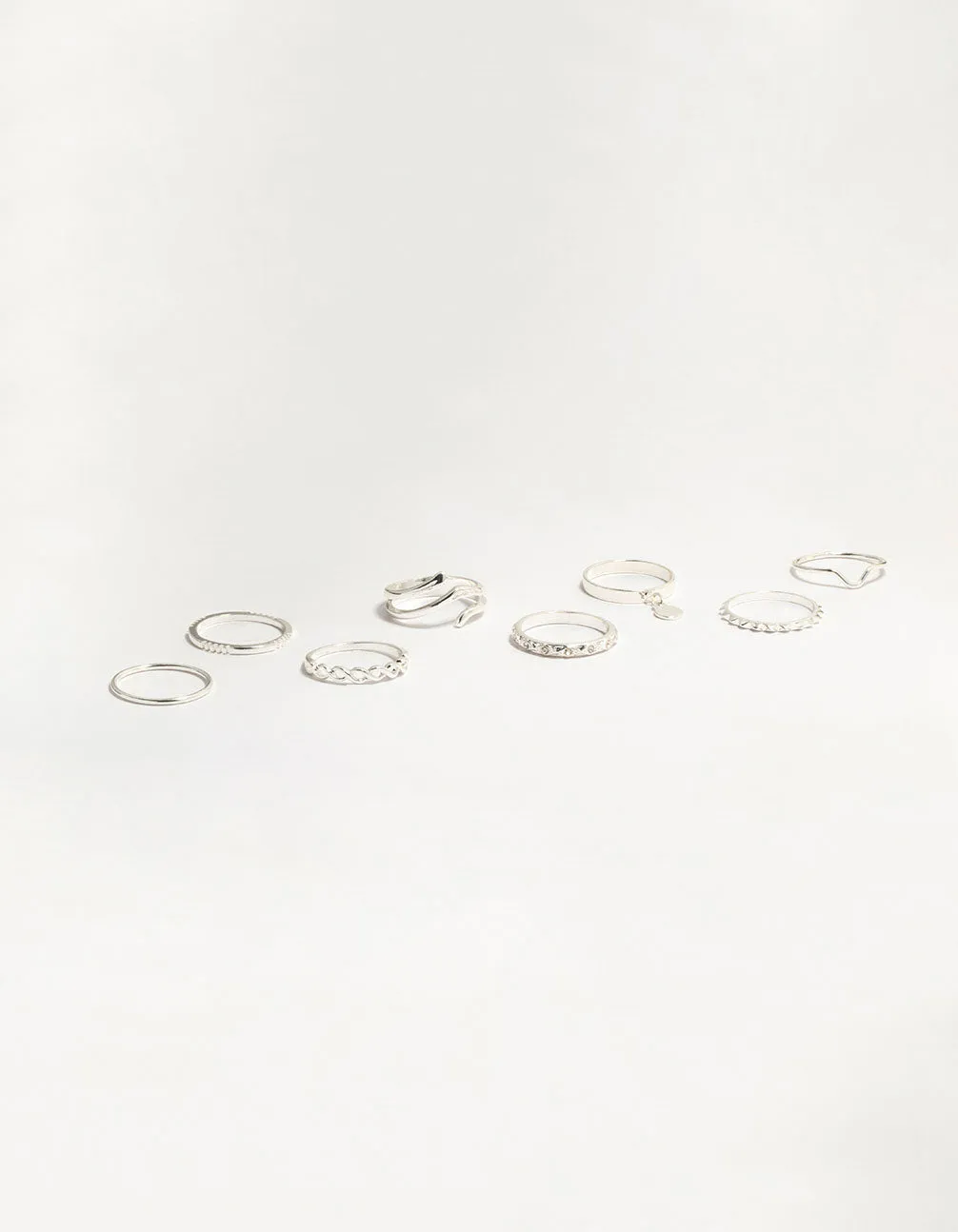 Silver Swirl Mixed Stacking Rings sold by lovisa