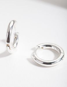 Silver Simple Polished Hoop Earrings sold by lovisa