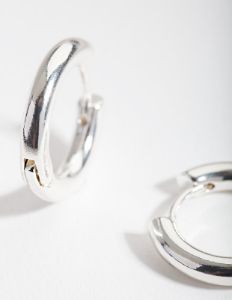 Silver Simple Polished Hoop Earrings sold by lovisa