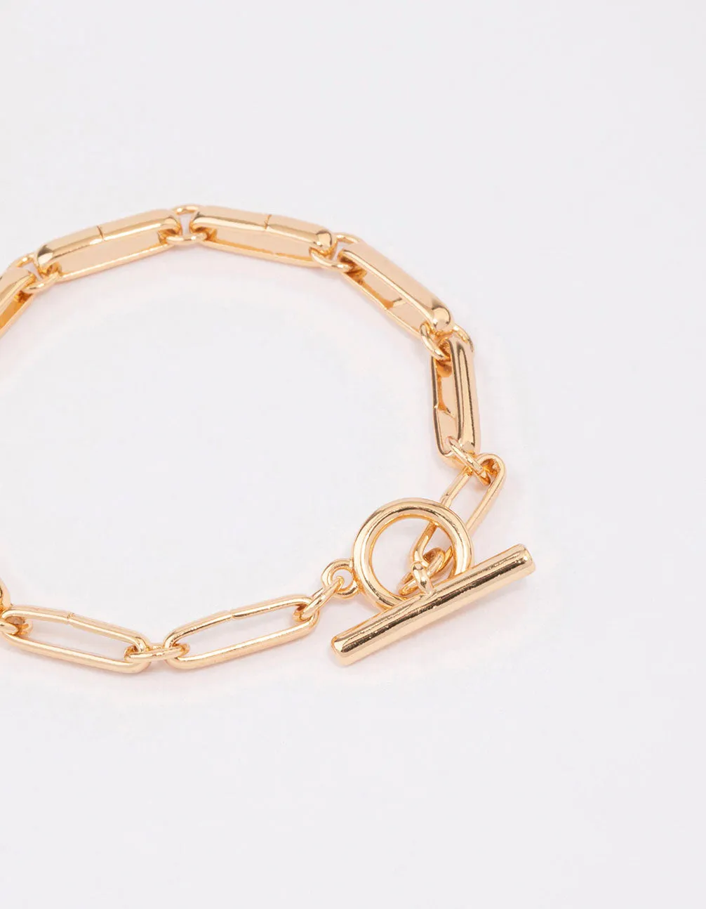 Gold Plated Chunky Rectangular Link FOB Bracelet sold by lovisa product image thumbnail 2