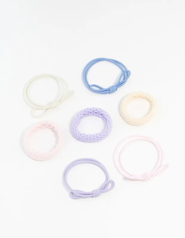 Mixed Pastel Hair Ties 7-Pack sold by lovisa