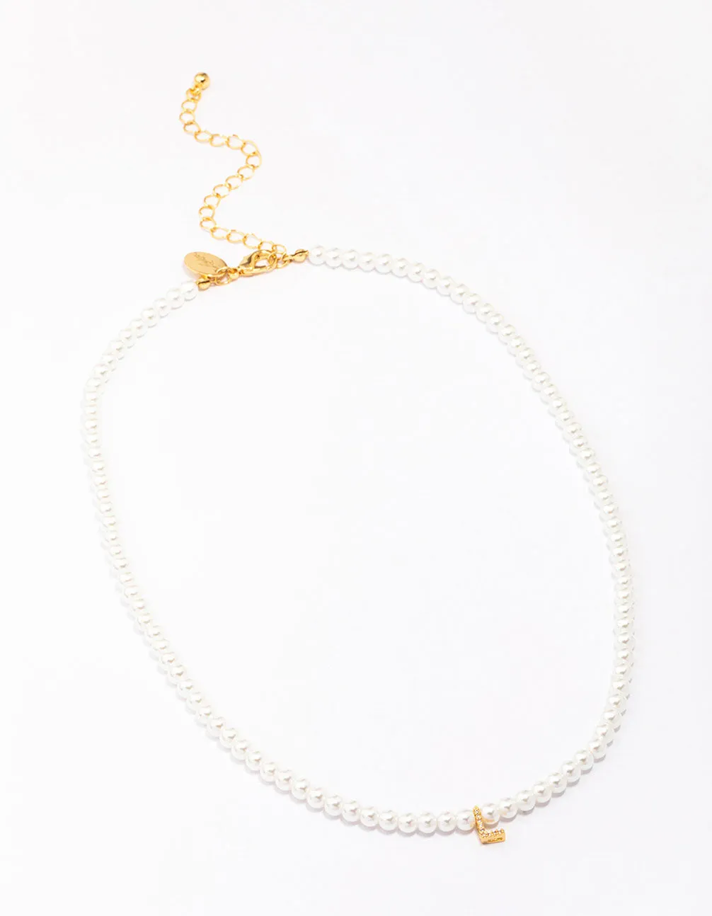 Gold Plated Pearl Letter L Pendant Necklace sold by lovisa product image thumbnail 2