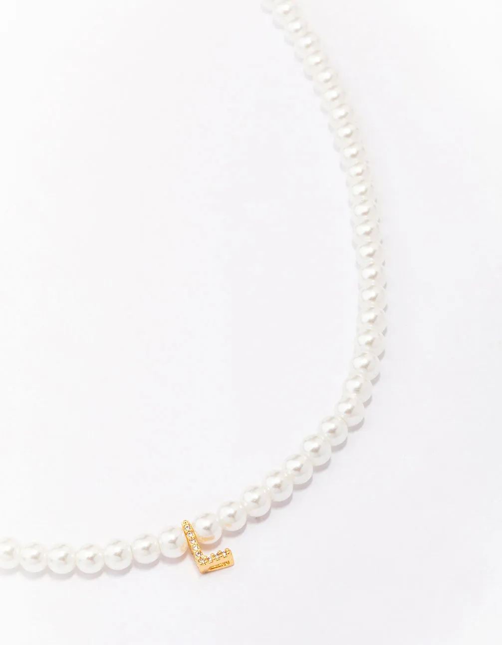 Gold Plated Pearl Letter L Pendant Necklace sold by lovisa