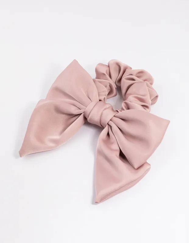 Fabric Relaxed Medium Satin Bow Scrunchie sold by lovisa