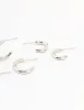 Silver Graduating Sized Huggie Earrings 3-Pack sold by lovisa