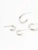 Silver Graduating Sized Huggie Earrings 3-Pack sold by lovisa