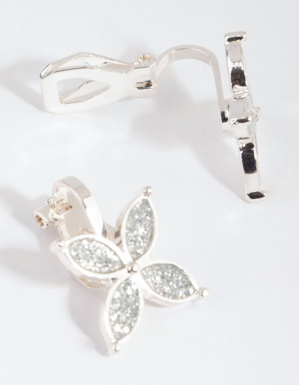 Silver Pointed Flower Clip-On Earrings sold by lovisa product image thumbnail 2