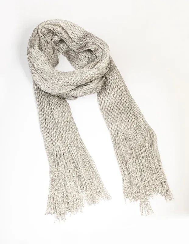 Silver Fabric Drape Scarf Necklace sold by lovisa