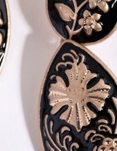 Gold Floral Enamel Drop Earrings sold by lovisa