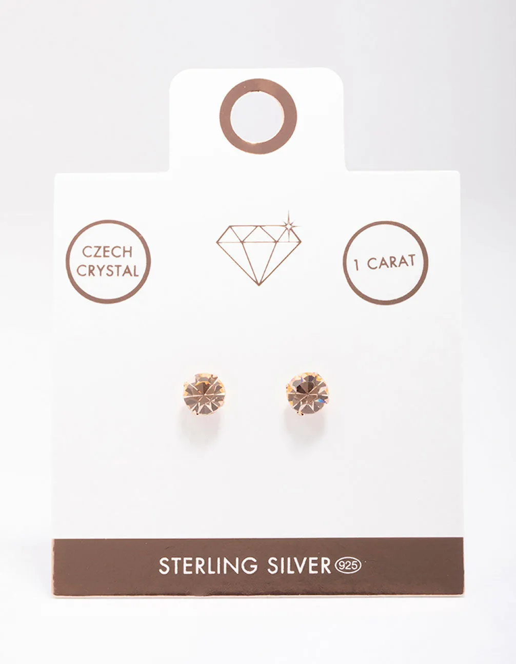 Rose Gold Plated Sterling Silver Czech Crystal Stud Earrings sold by lovisa product image thumbnail 2