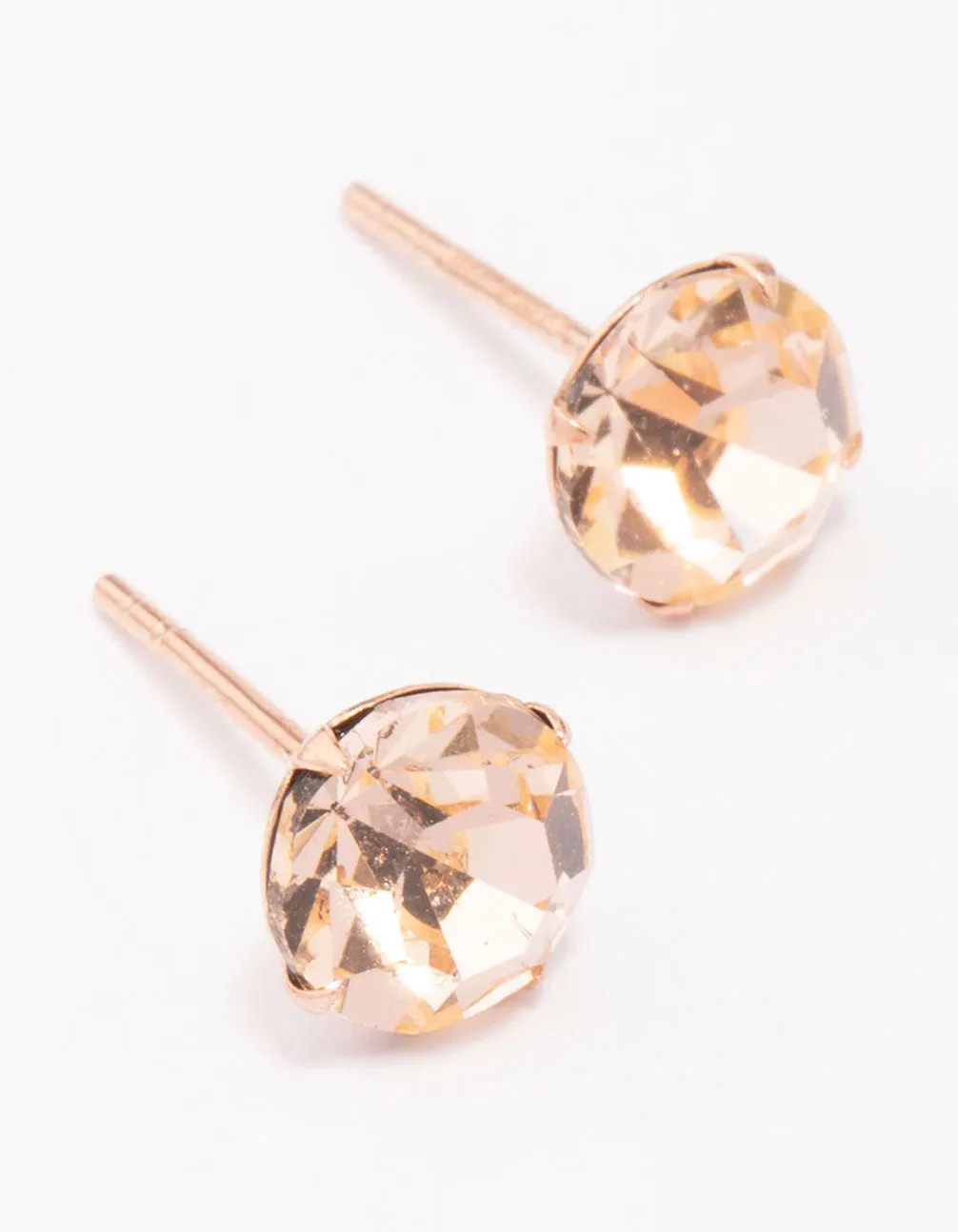 Rose Gold Plated Sterling Silver Czech Crystal Stud Earrings sold by lovisa