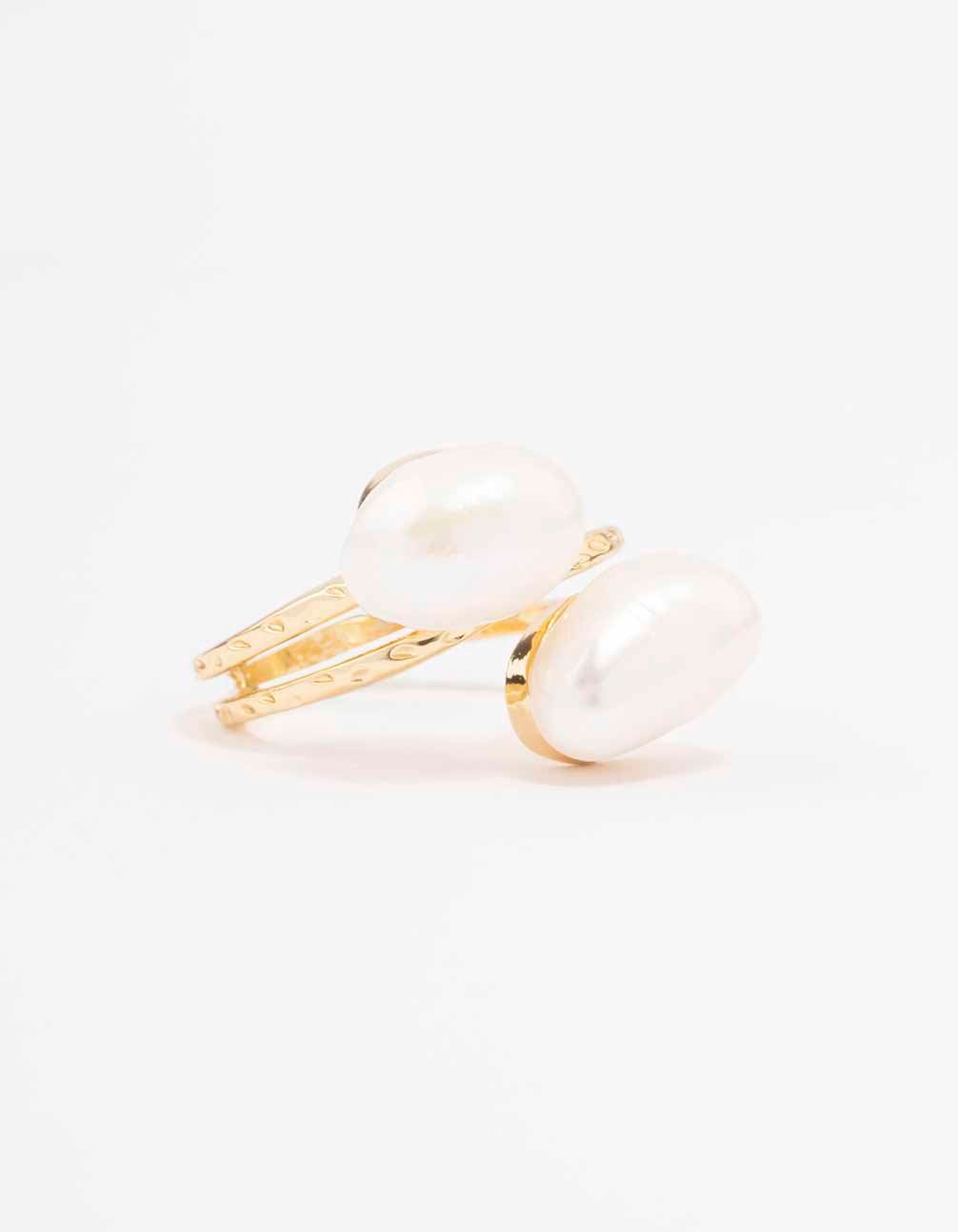 Gold Plated Double Pearl Wrapped Ring sold by lovisa product image thumbnail 2
