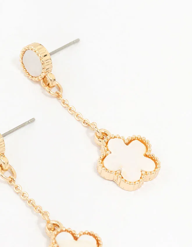 Gold Clover Flower Drop Earrings sold by lovisa product image thumbnail 3