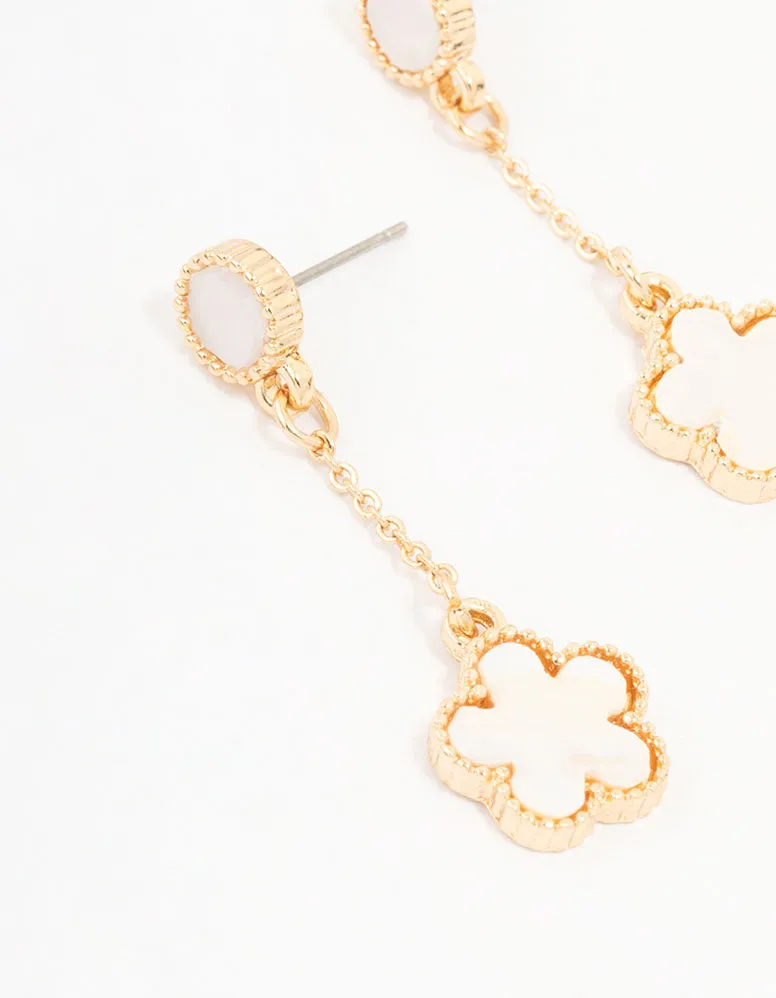 Gold Clover Flower Drop Earrings sold by lovisa product image thumbnail 2