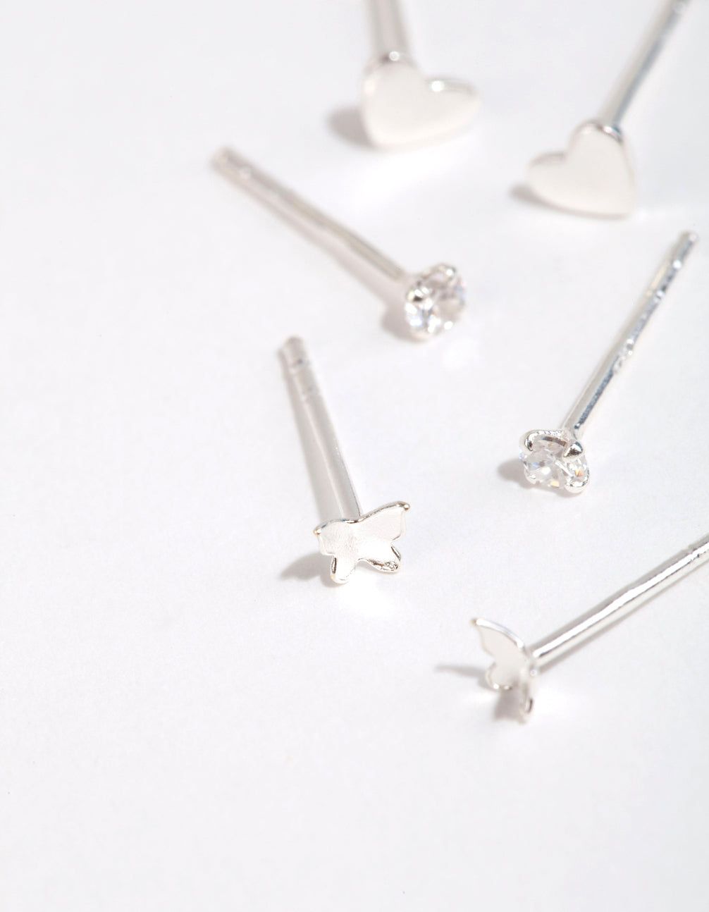 Sterling Silver Heart & Butterfly Stud Earring Pack sold by lovisa product image thumbnail 3