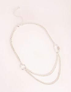 Silver Chain & Link Necklace sold by lovisa